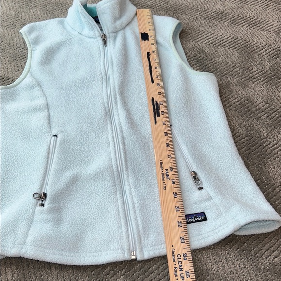 Patagonia Light Blue Fleece Vest Womens Medium Zip Pockets - Picture 11 of 11